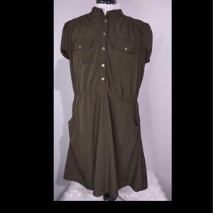 Dress Large Speed Control Green Sleeveless Pockets pit-pit=20” length=36” C2808